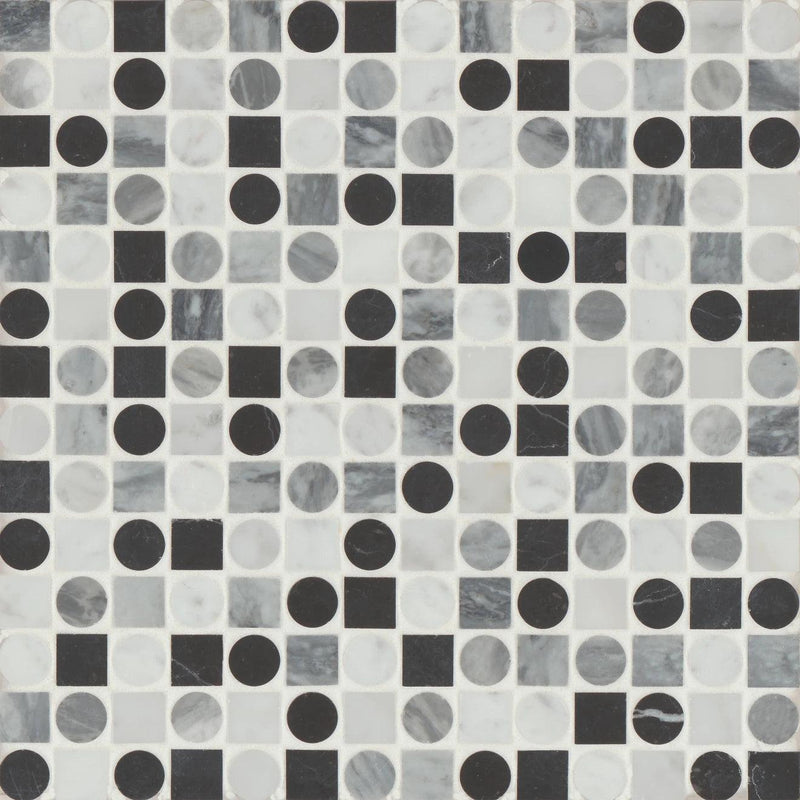 Cool Blend Monroe Marble Mosaic