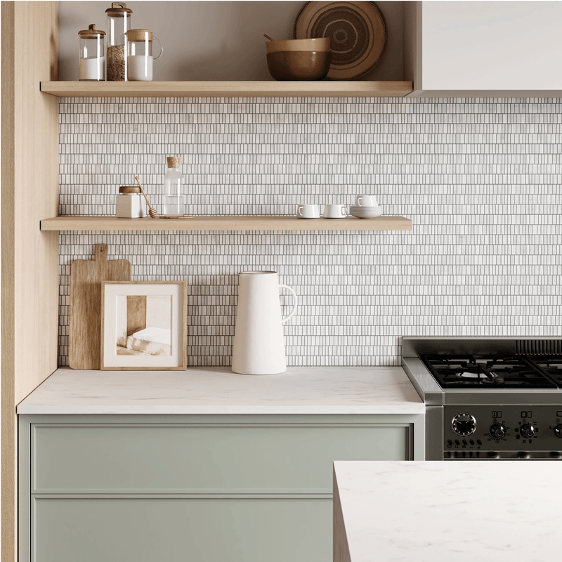 Oriental White Mosaic 7 - FloorRunner