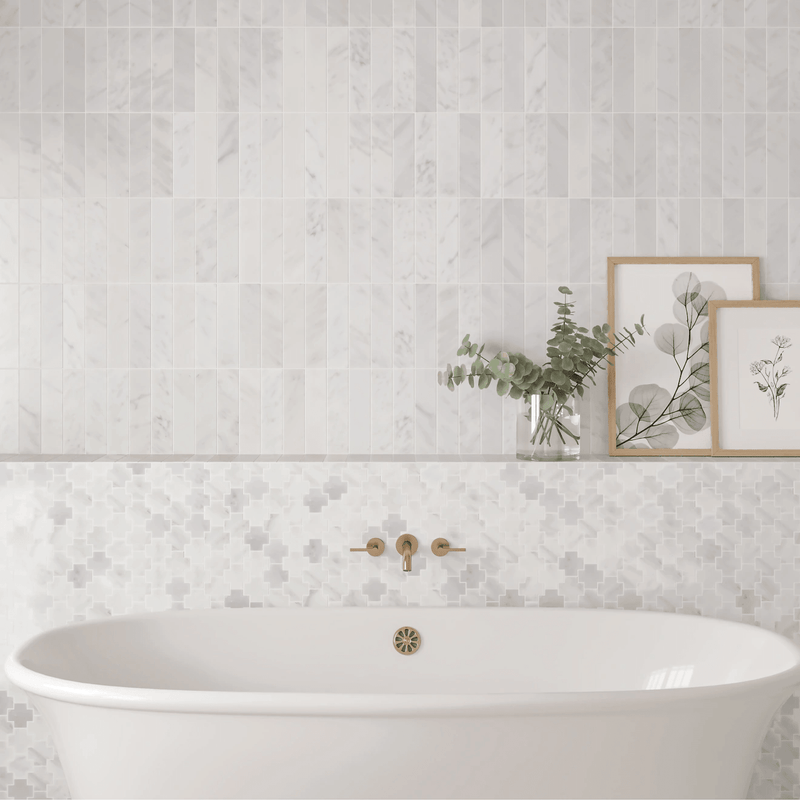Oriental White Mosaic 4 - FloorRunner
