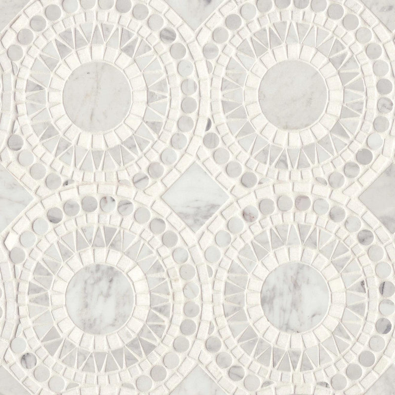 Solis White Carrara/White Thassos Mosaic